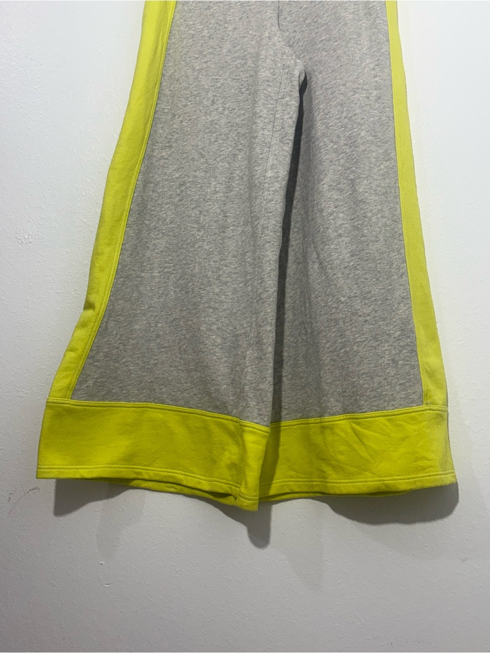 FP Movement Free People Split Second Pants Heather Grey Neon Yellow Wide Leg S - Picture 6 of 15